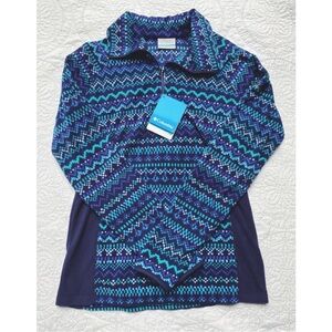 Columbia patterned fleece pullover sweatshirt